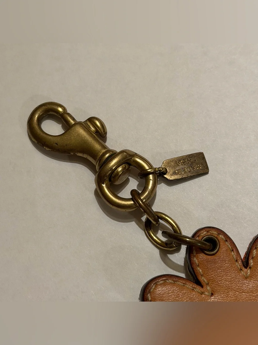 Coach VTG Multicolo Patchwork Leather & Fabric Charm with Brass Hardware
